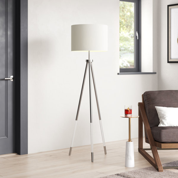 AllModern Shelly 59'' Clear/Silver Tripod Floor Lamp Wayfair Canada